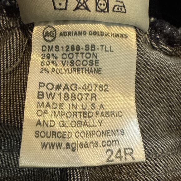 AG Adriano Goldschmied Women's Maternity Skinny Denim Blue Dark Wash Size 24R - Picture 13 of 16